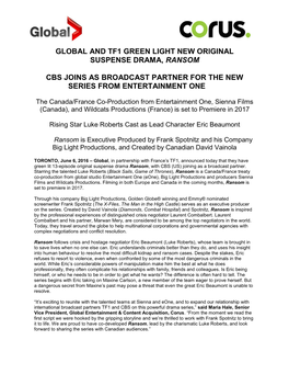 Ransom Greenlight Announcement FINAL