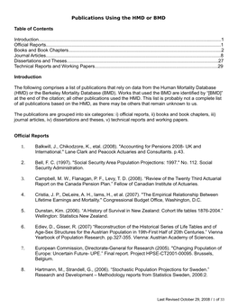 Appendix 2: Publications and Other Works Using Data from the Human