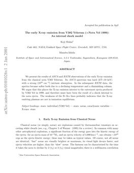 The Early X-Ray Emission from V382 Velorum (= Nova Vel 1999): an Internal Shock Model