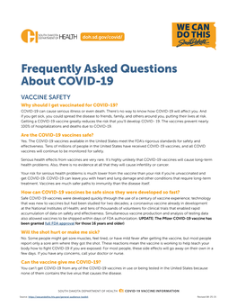 Frequently Asked Questions About COVID-19