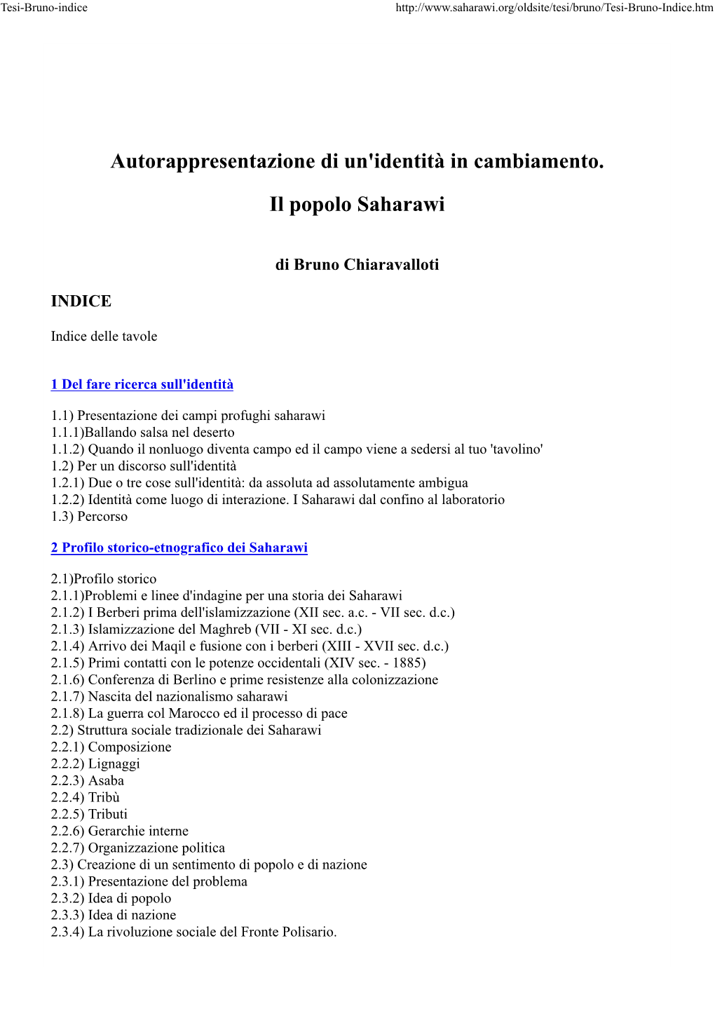 Autorappresentazione Di Un'identità in Cambiamento. Il Popolo