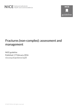 Fractures (Non-Comple Actures (Non-Complex): Assessment and X)
