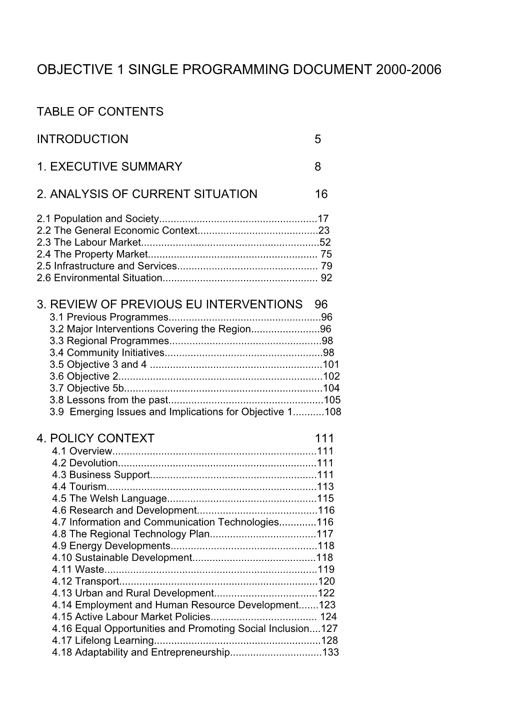 Objective 1 Single Programming Document 2000-2006