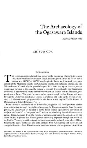 The Archaeology of the Ogasawara Islands