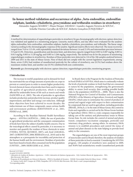 In-House Method Validation and Occurrence of Alpha-, Beta