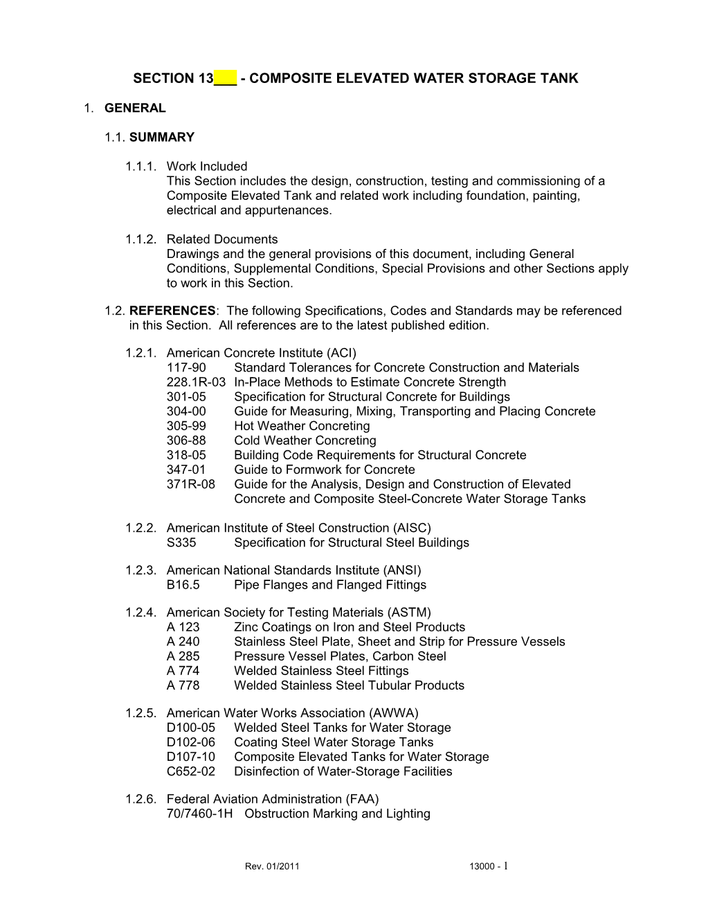 Composite Tank Specification