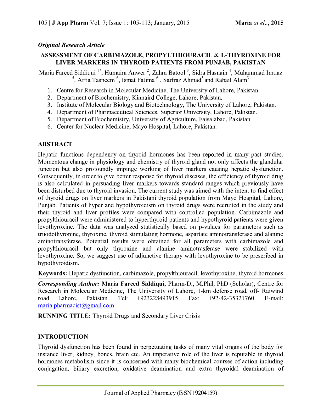 Assessment of Carbimazole, Propylthiouracil & L