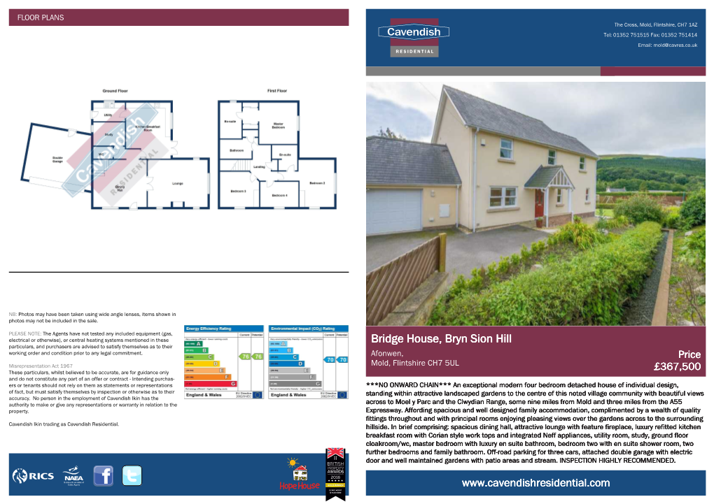 Bridge House, Bryn Sion Hill Particulars, and Purchasers Are Advised to Satisfy Themselves As to Their Working Order and Condition Prior to Any Legal Commitment