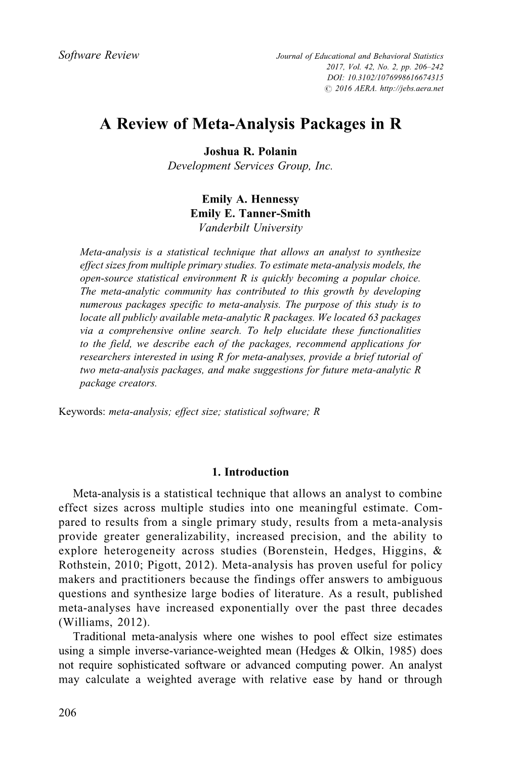 A Review of Meta-Analysis Packages in R