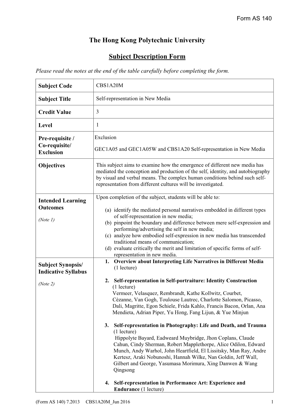 C5. Definitive Course Document and Course File