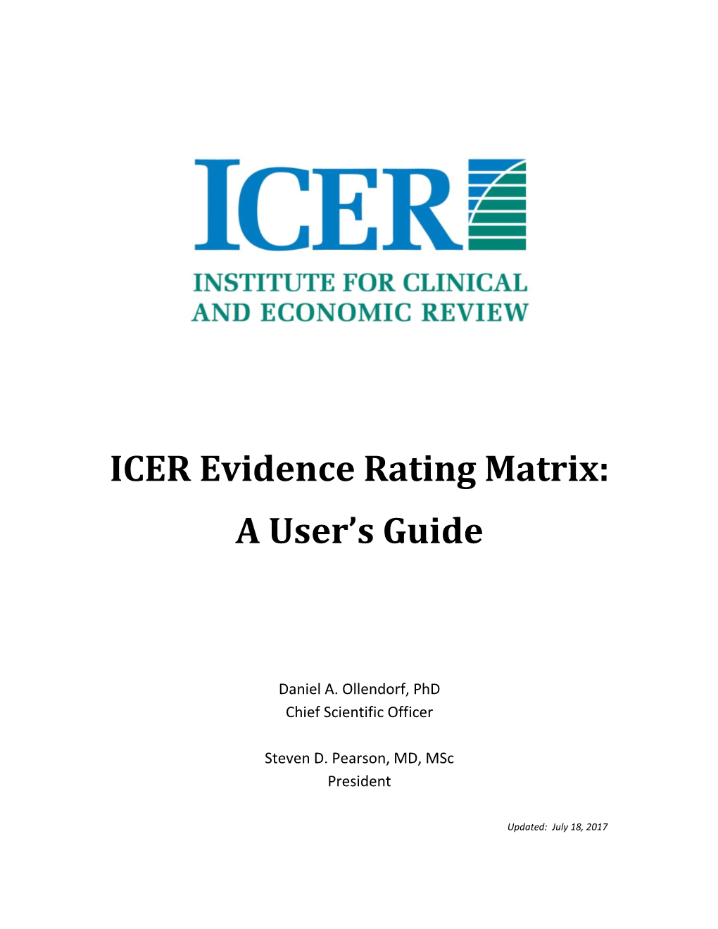 ICER Evidence Rating Matrix: a User's Guide