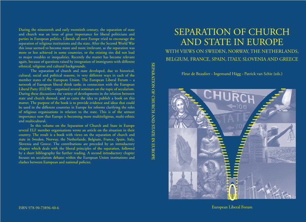 SEPARATION of CHURCH and STATE in EUROPE Ethnical, Religious and Cultural Backgrounds