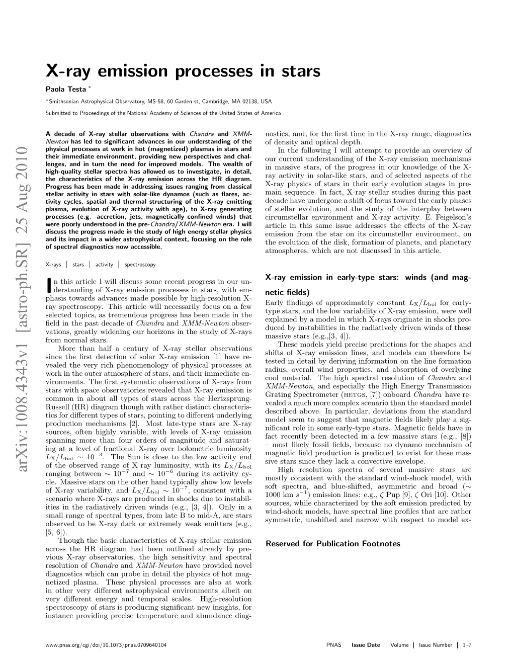 X-Ray Emission Processes in Stars