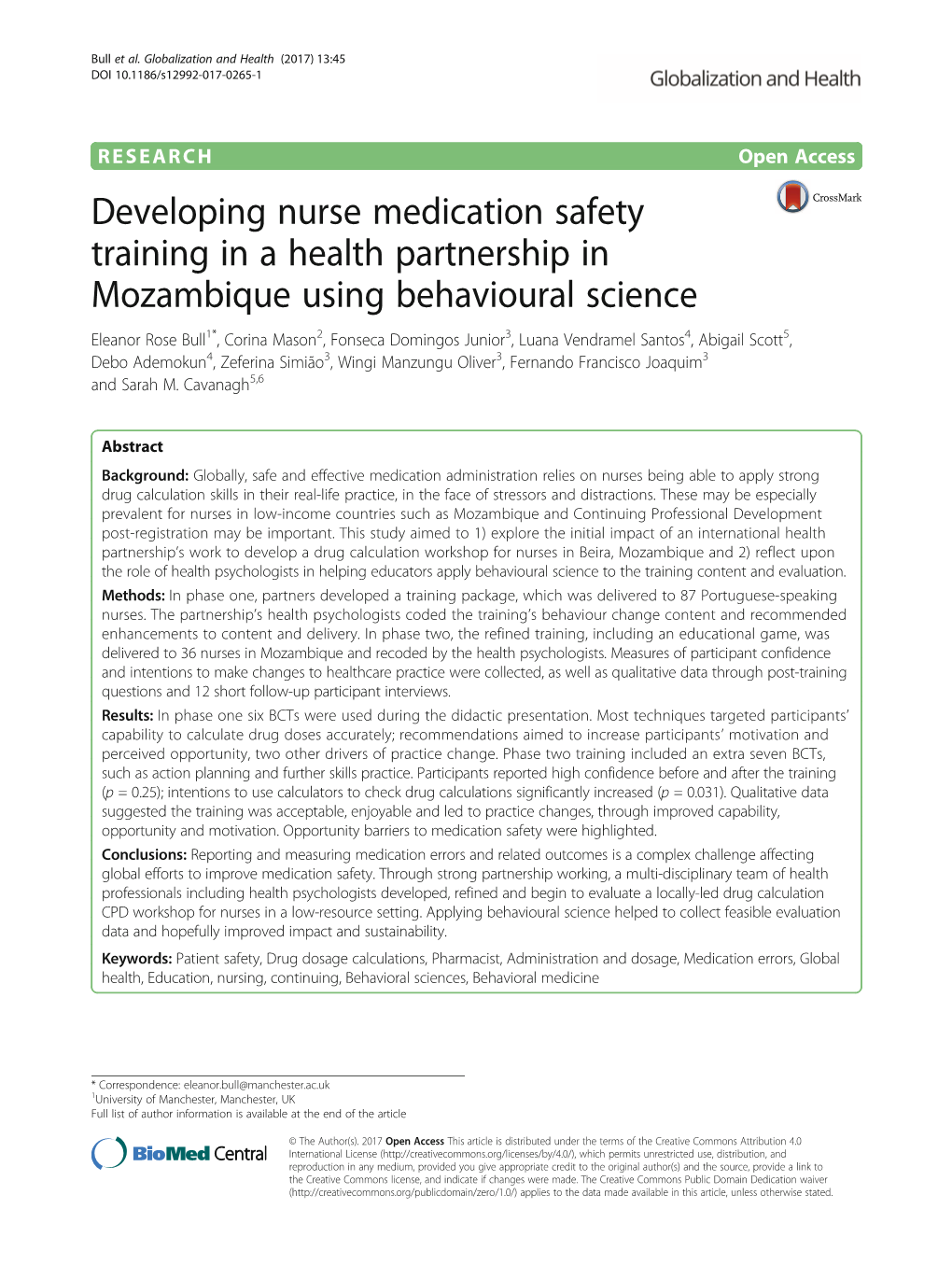 Developing Nurse Medication Safety Training in a Health Partnership In