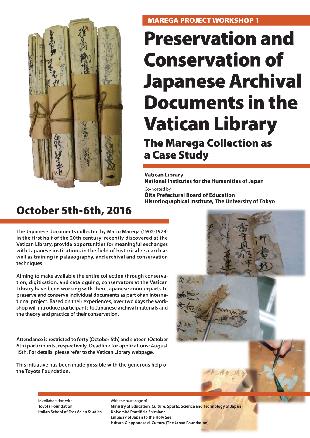 Preservation and Conservation of Japanese Archival Documents in the Vatican Library the Marega Collection As a Case Study