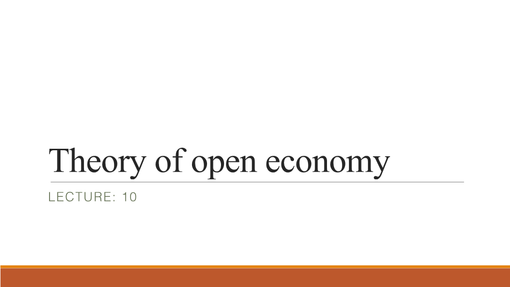 Chapter10. Theory of Open Economy-2