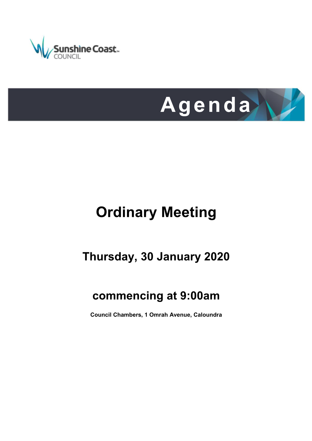 Agenda of Ordinary Meeting