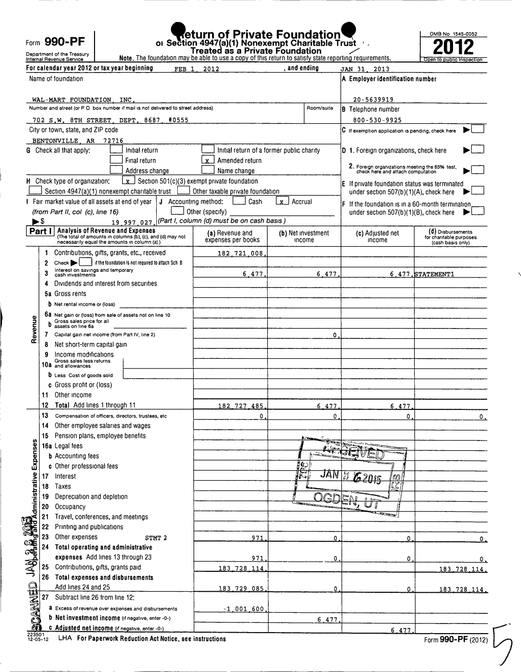 9Eturn of Private Foundationq