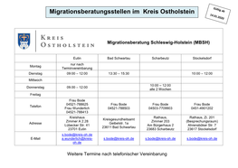 Migrationsberatungsstellen Im Kreis Ostholstein