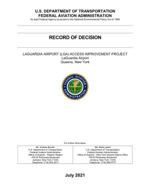 LGA) ACCESS IMPROVEMENT PROJECT Laguardia Airport Queens, New York