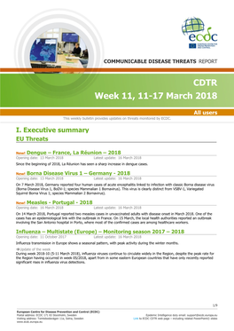 Communicable Disease Threats Report, 17 March 2018