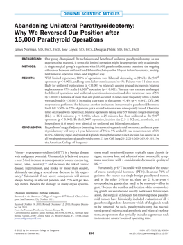 Why We Reversed Our Position After 15000 Parathyroid Operations