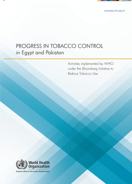 Progress in Tobacco Control in Egypt and Pakistan
