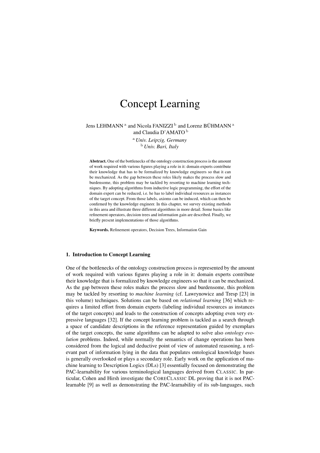 Concept Learning