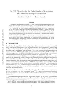 An FPT Algorithm for the Embeddability of Graphs Into Two-Dimensional Simplicial Complexes∗