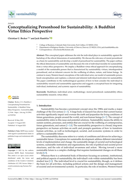 Conceptualizing Personhood for Sustainability: a Buddhist Virtue Ethics Perspective