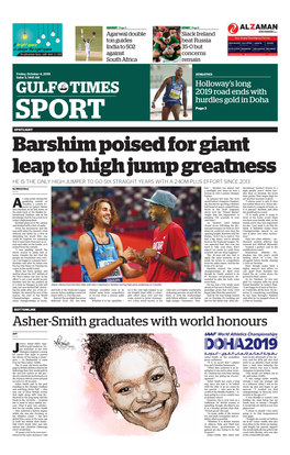 GULF TIMES 2019 Road Ends with Hurdles Gold in Doha SPORT Page 3