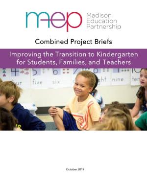 The Transition to Kindergarten for Students, Families, and Teachers