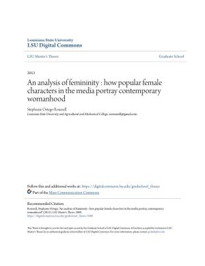 An Analysis of Femininity : How Popular Female Characters in the Media