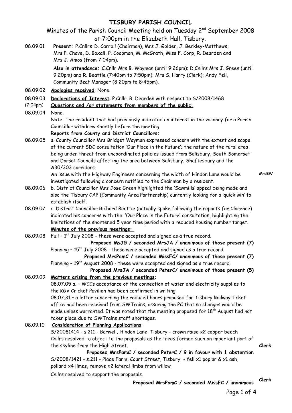 Tisbury Parish Council s1