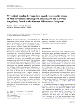 Mycobiont Overlap Between Two Mycoheterotrophic Genera of Monotropoideae (Pterospora Andromedea and Sarcodes Sanguinea) Found in the Greater Yellowstone Ecosystem