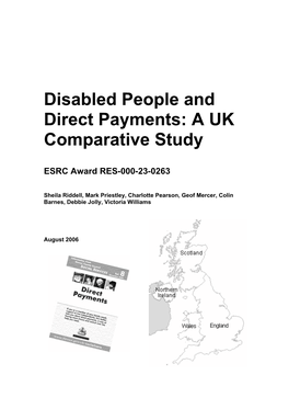 Disabled People and Direct Payments: a UK Comparative Study