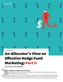 An Allocators View on Effective Hedge Fund Marketing: Part II