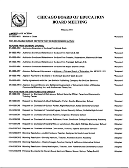 May 23 2001 Board Action