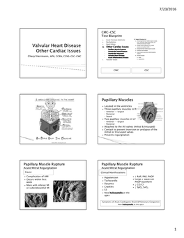 Valvular Disease & Cardiacitis Handout