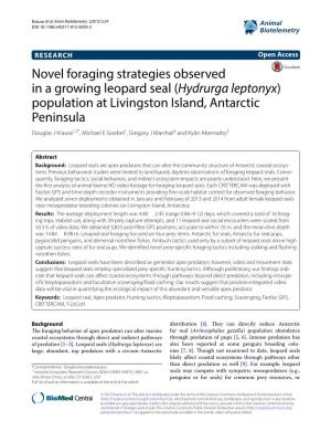 Novel Foraging Strategies Observed in a Growing Leopard Seal (Hydrurga
