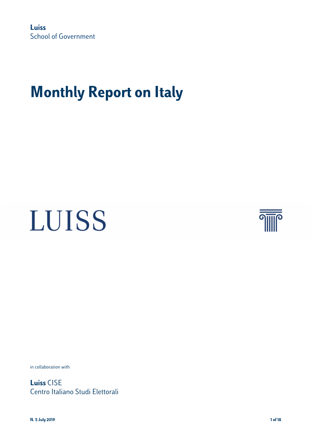 Monthly Report on Italy