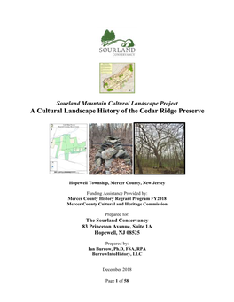 A Cultural Landscape History of the Cedar Ridge Preserve