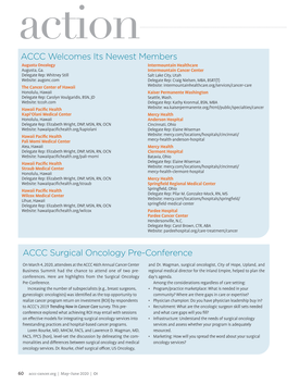 ACCC Welcomes Its Newest Members ACCC Surgical Oncology Pre