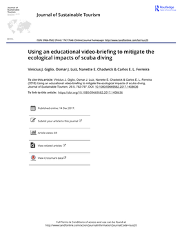 Using an Educational Video-Briefing to Mitigate the Ecological Impacts of Scuba Diving