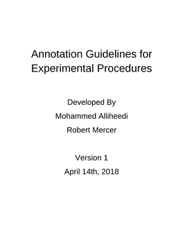 Annotation Guidelines for Experimental Procedures