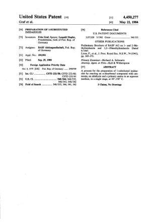 United States Patent (19) 11) 4,450,277 Graf Et Al