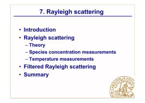7. Rayleigh Scattering