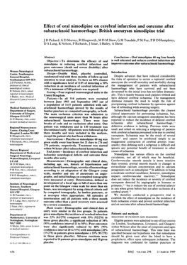 British Aneurysm Nimodipine Trial