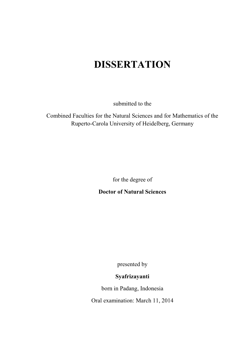 Dissertation