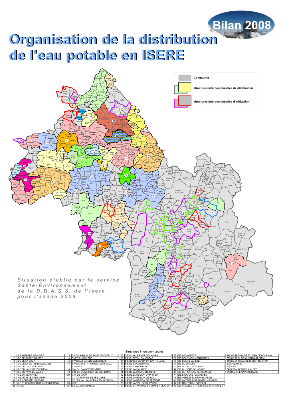 Organisation De La Distribution De L'eau Potable En ISERE